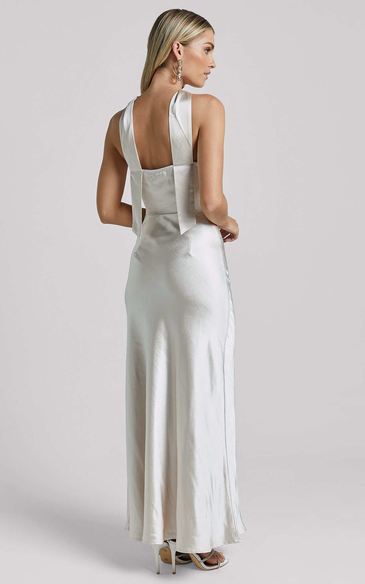 Florita Maxi Dress - Twist Halter Slip in Ivory