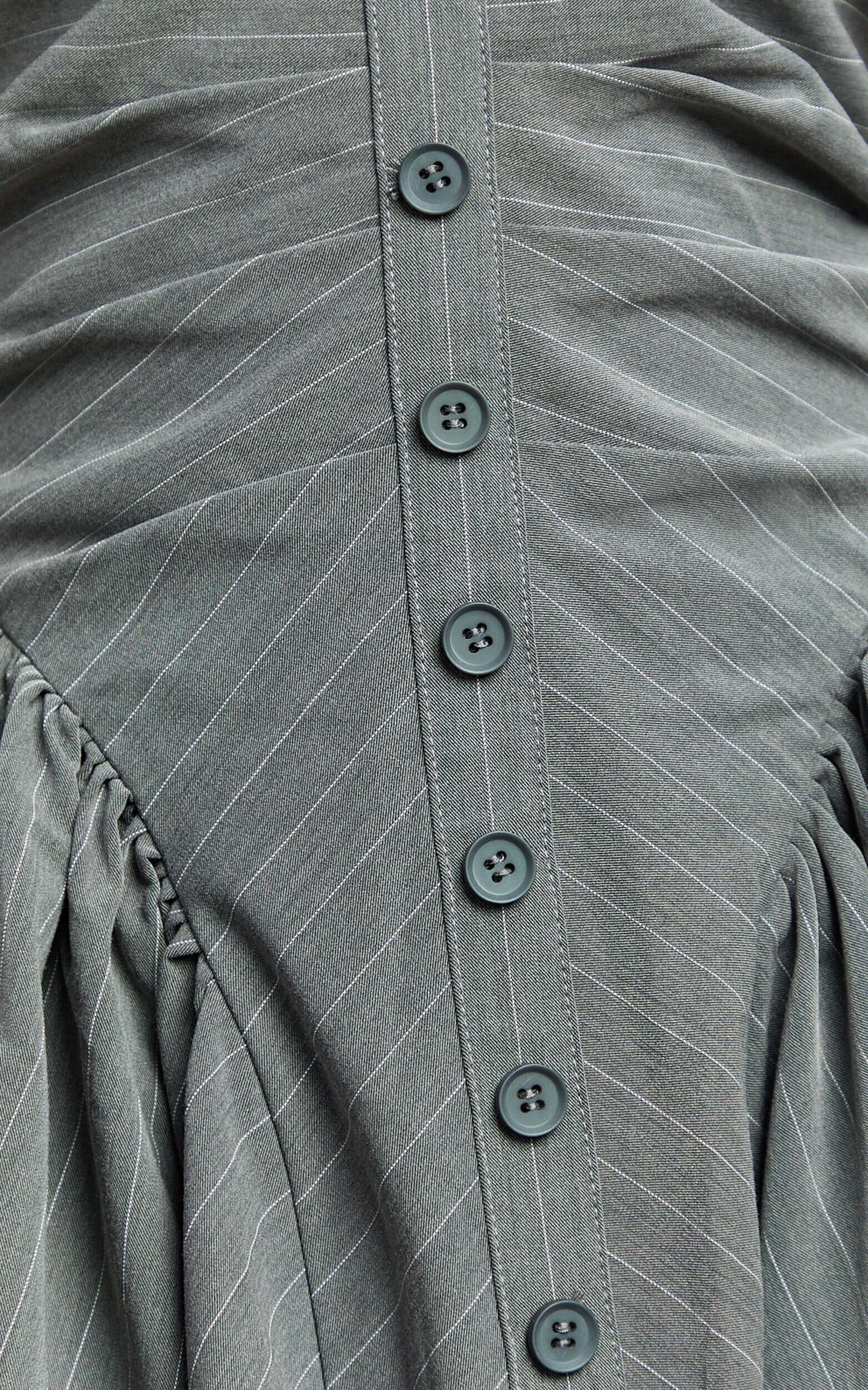 Wilda Mini Dress - Halter Tie Sweetheart Neck Fit And Flare Dress in Dark Grey