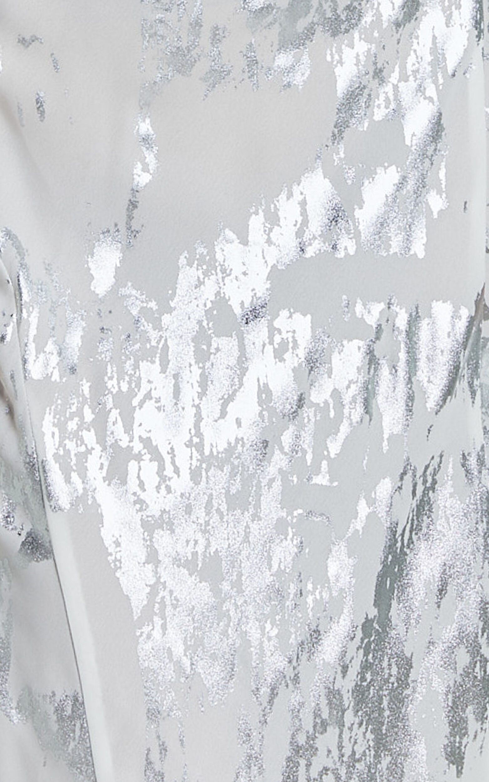 Robynne Maxi Dress - Strappy V Neck Slip Dress in White and Silver