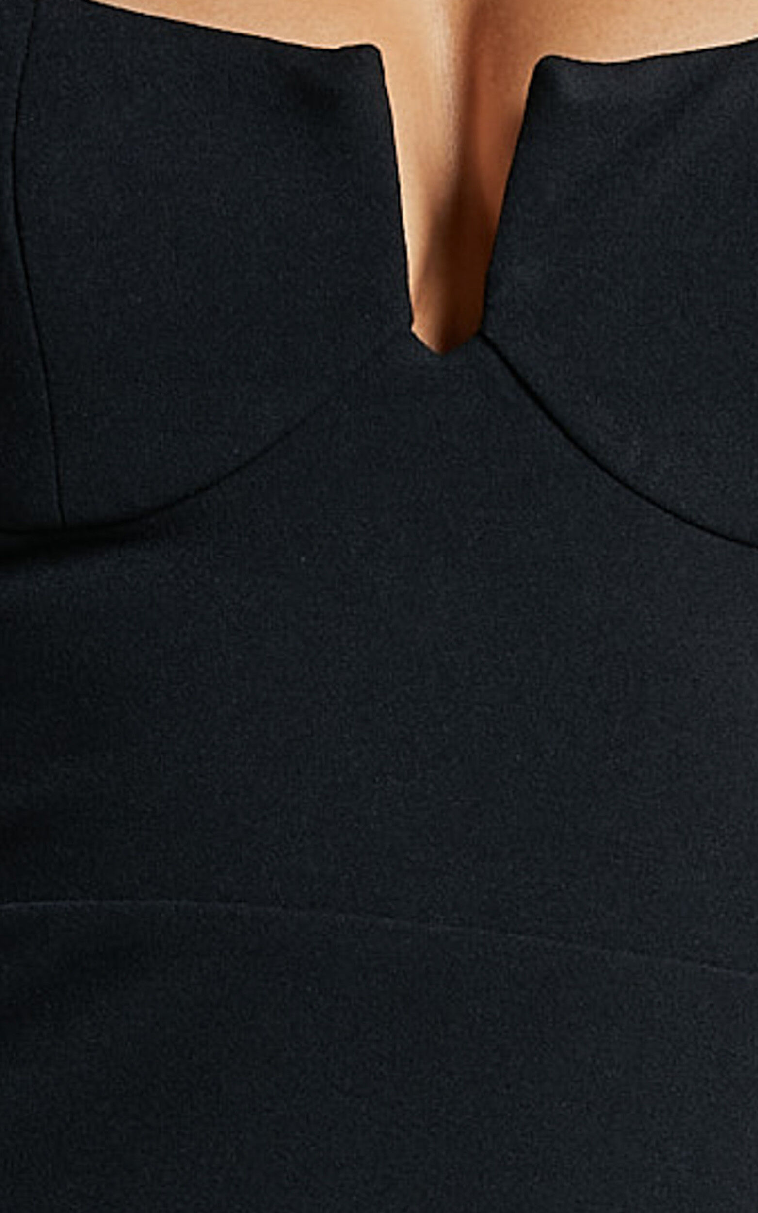 Evie Midi Dress - Strappy U Bar Sleeveless Dress in Black