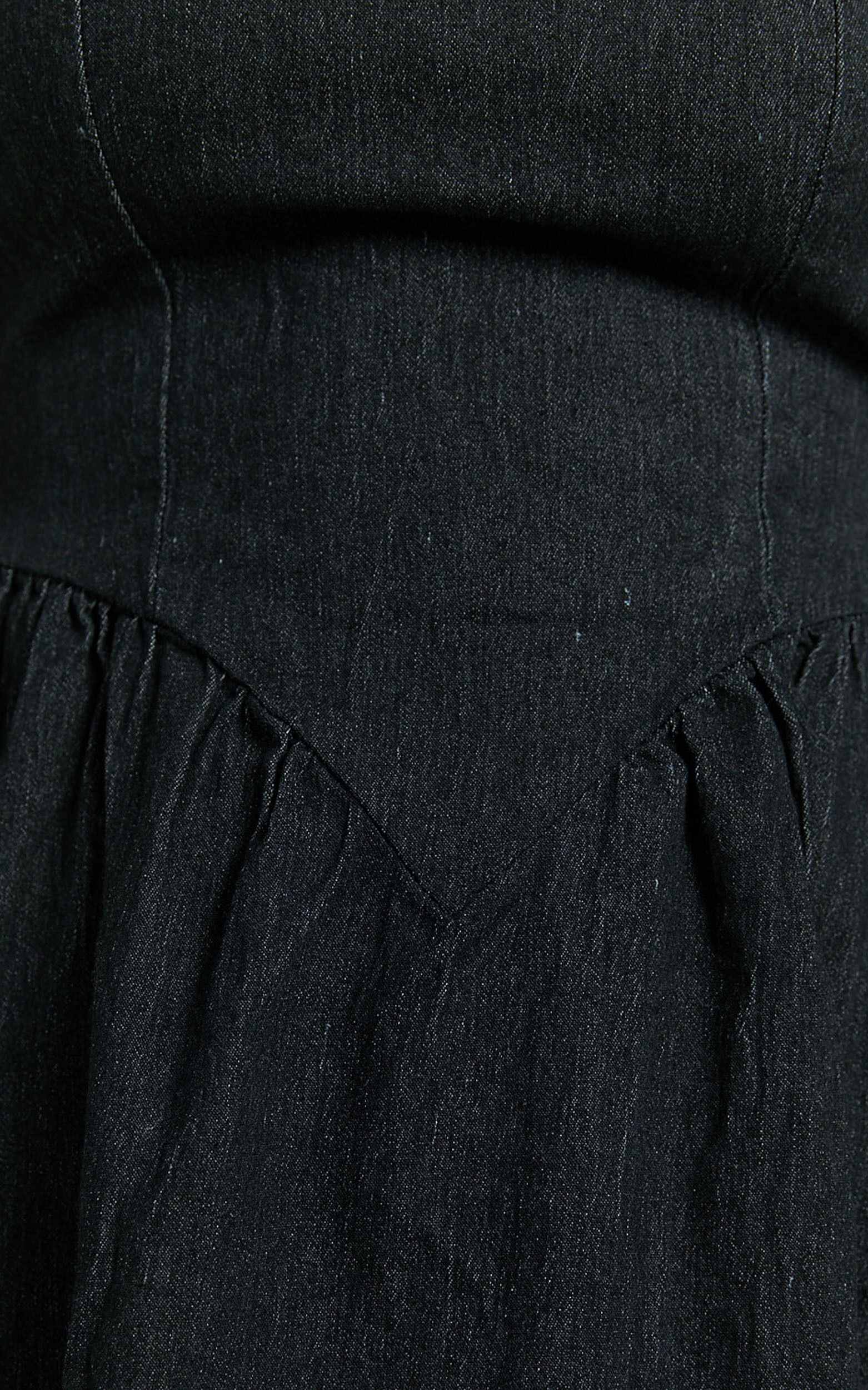 Rhaziya Mini Dress - Sleeveless Straight Neck Fit and Flare Dress in Black