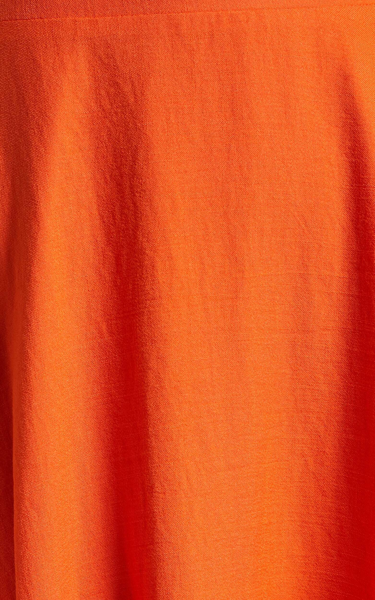 Avie Midi Dress - Twist Strapless Cocktail Dress in Orange