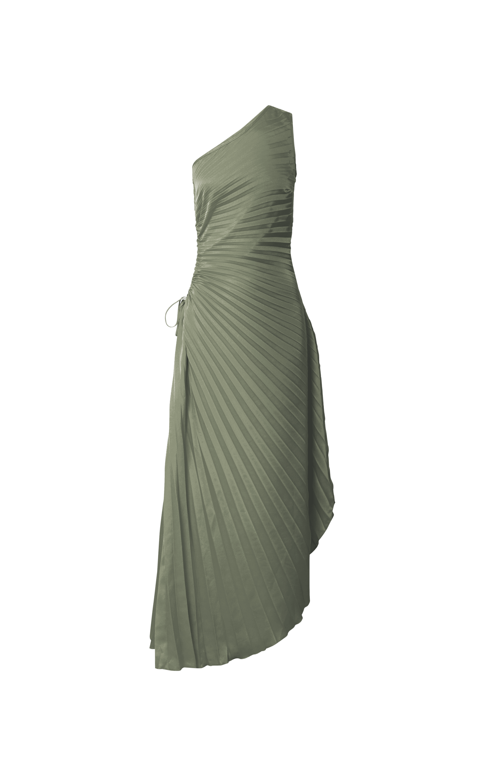 Kitsune Maxi Dress - One Shoulder Cut Out Dress in Sage