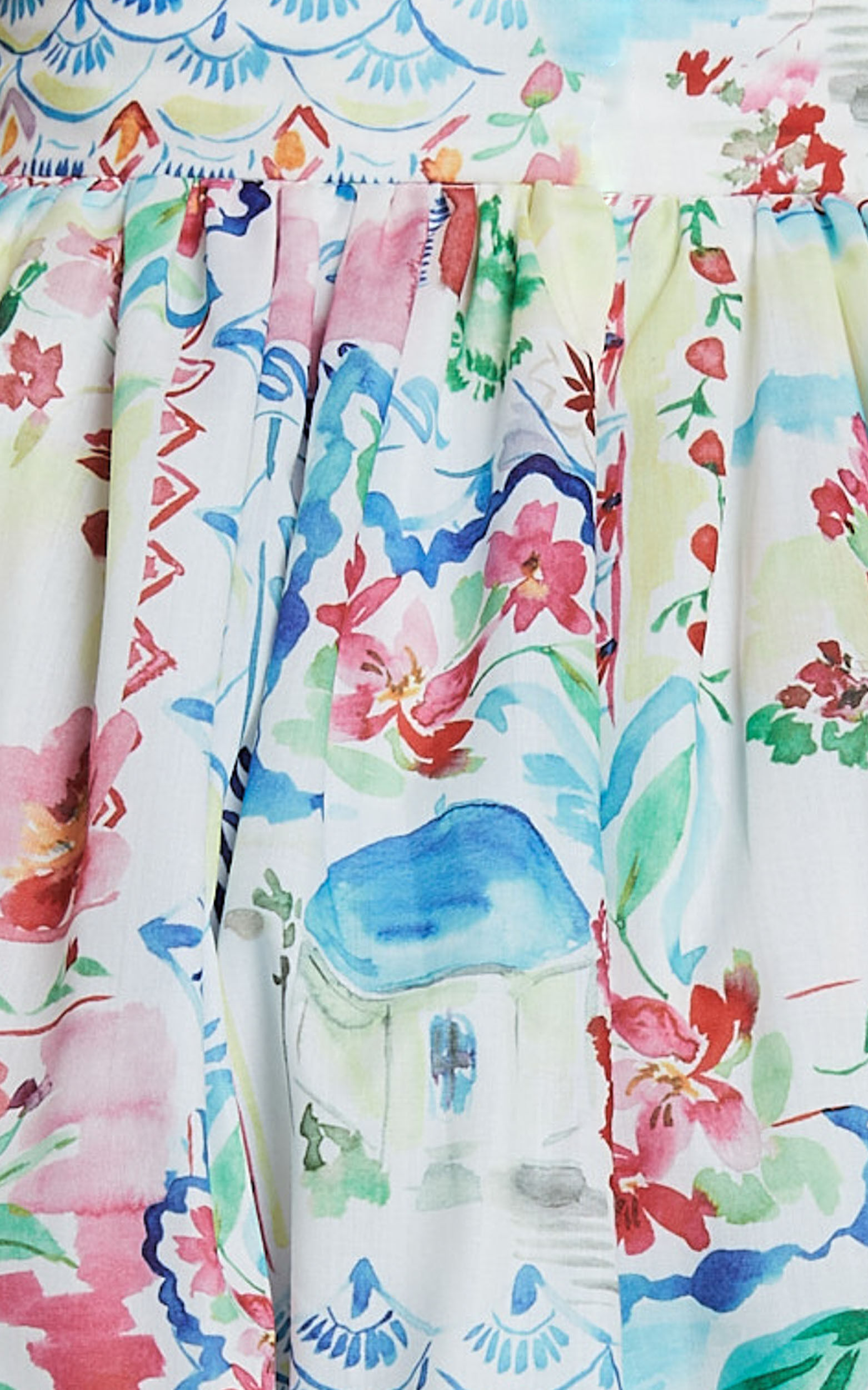 Duncan Mini Dress - Halter Neck Empire Waist Dress in Vacay Print