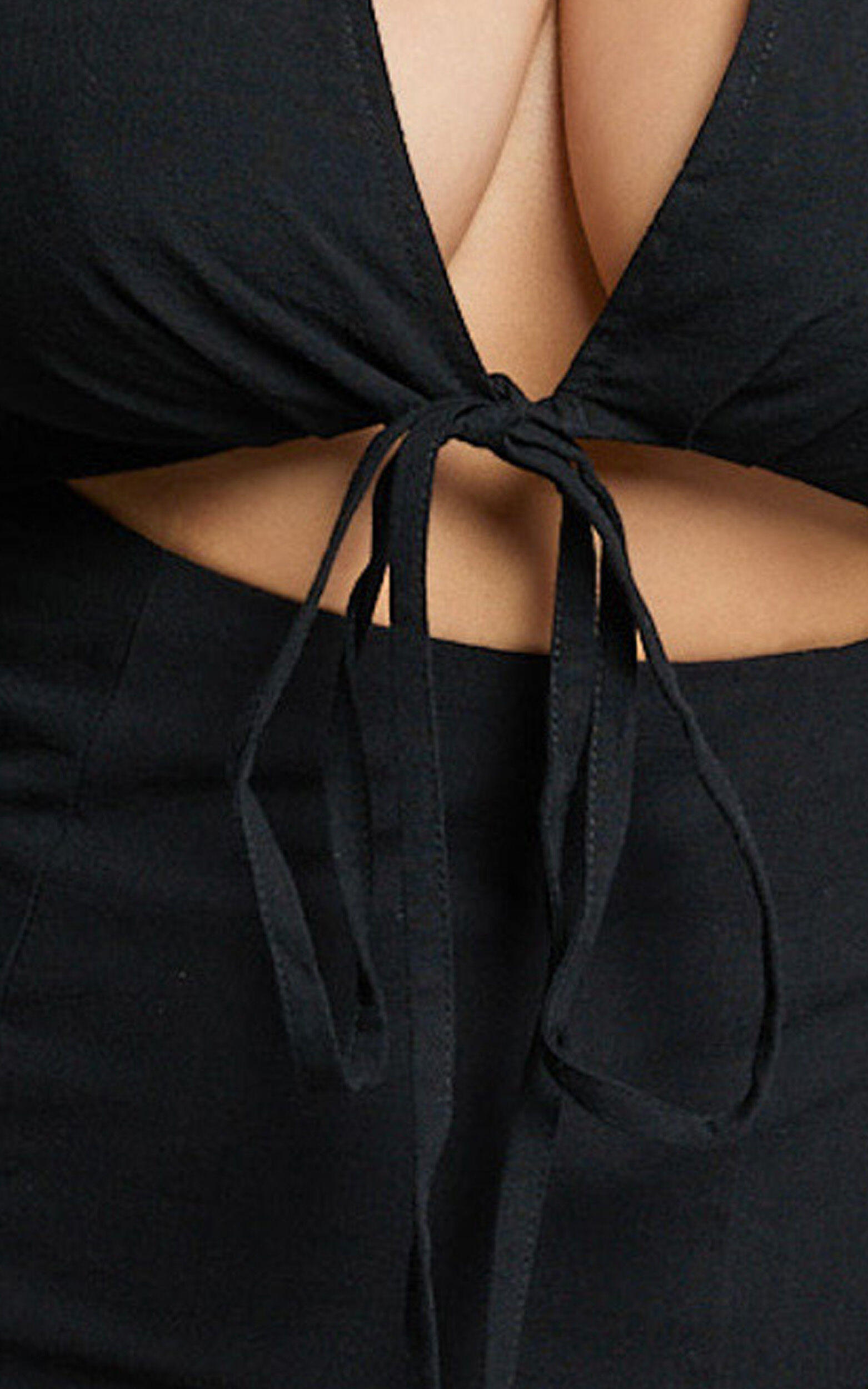 Marsha Mini Dress - Cut Out Short Sleeve Dress in Black