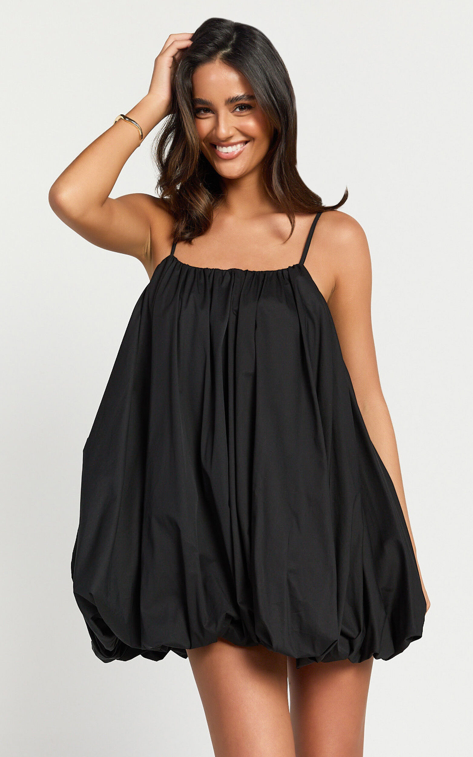 Marites Mini Dress - Bubble Mini Dress in Black