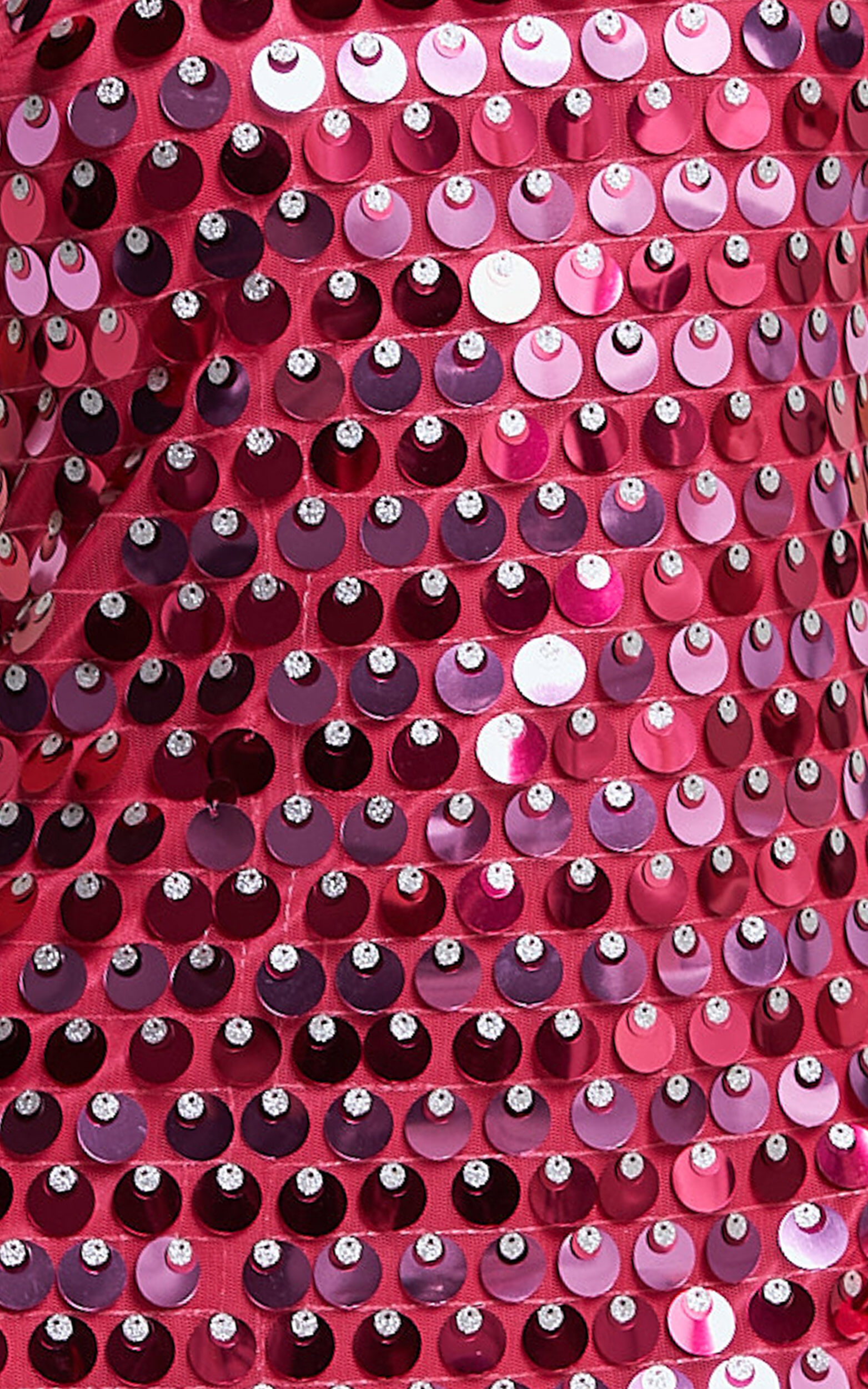 Amarie Midi Dress - Circle Sequin Dress in Pink