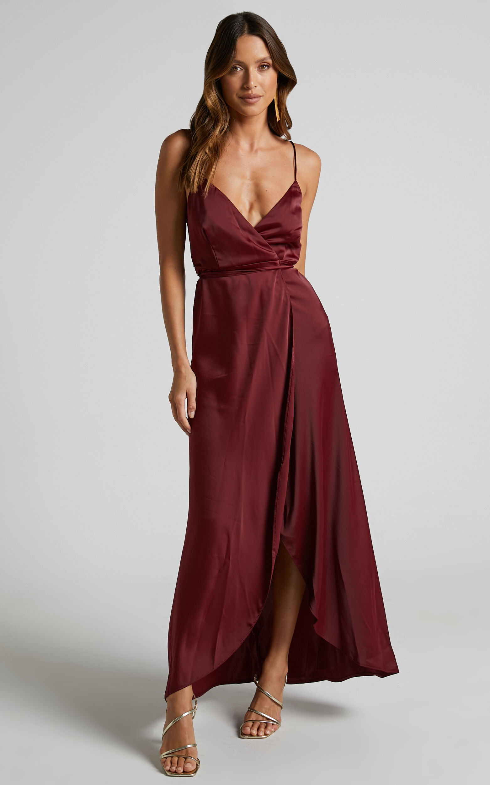 Mine Would Be You Midi Dress - Wrap Dress in Wine