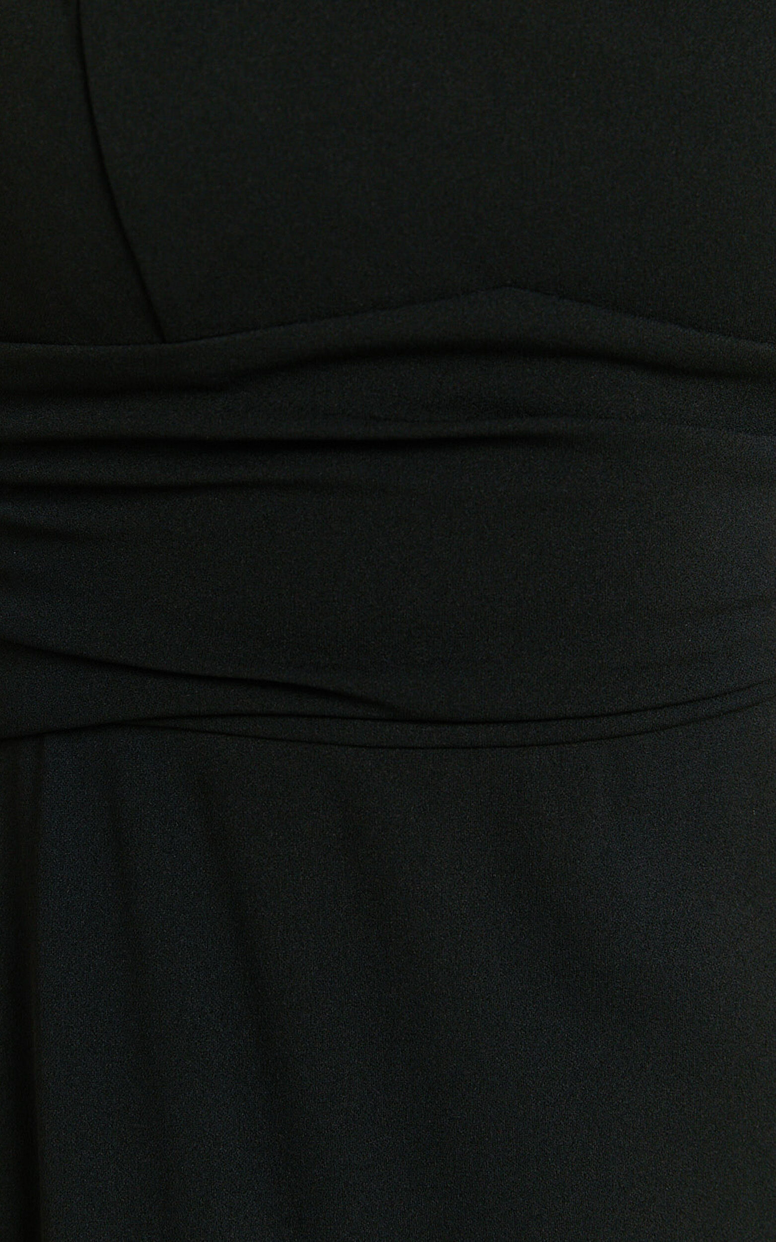 Tahlia Midi Dress - Sweetheart Ruched Dress in Black