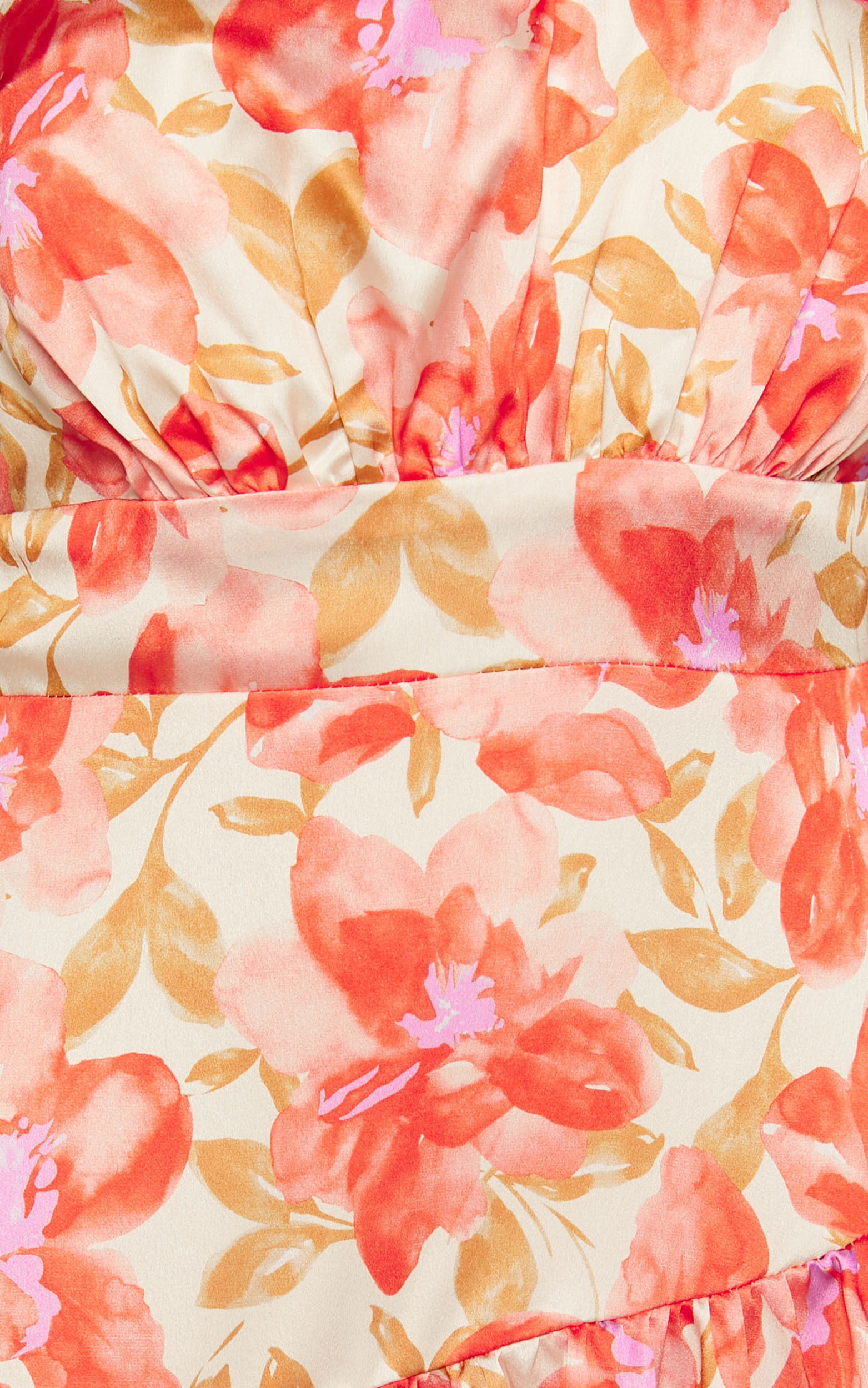 Georgine Midi Dress - One Shoulder Ruched Tiered Dress in AUTUMN FLORAL