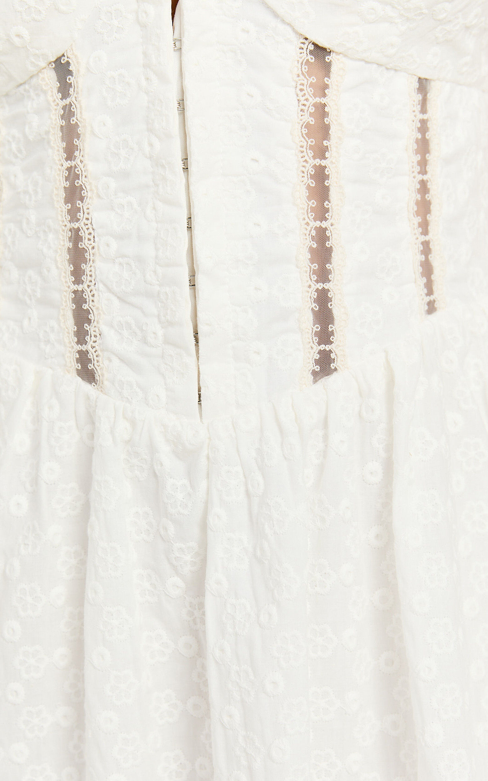 Chriscelle Mini Dress - Lace Detail Fit & Flare Dress in White