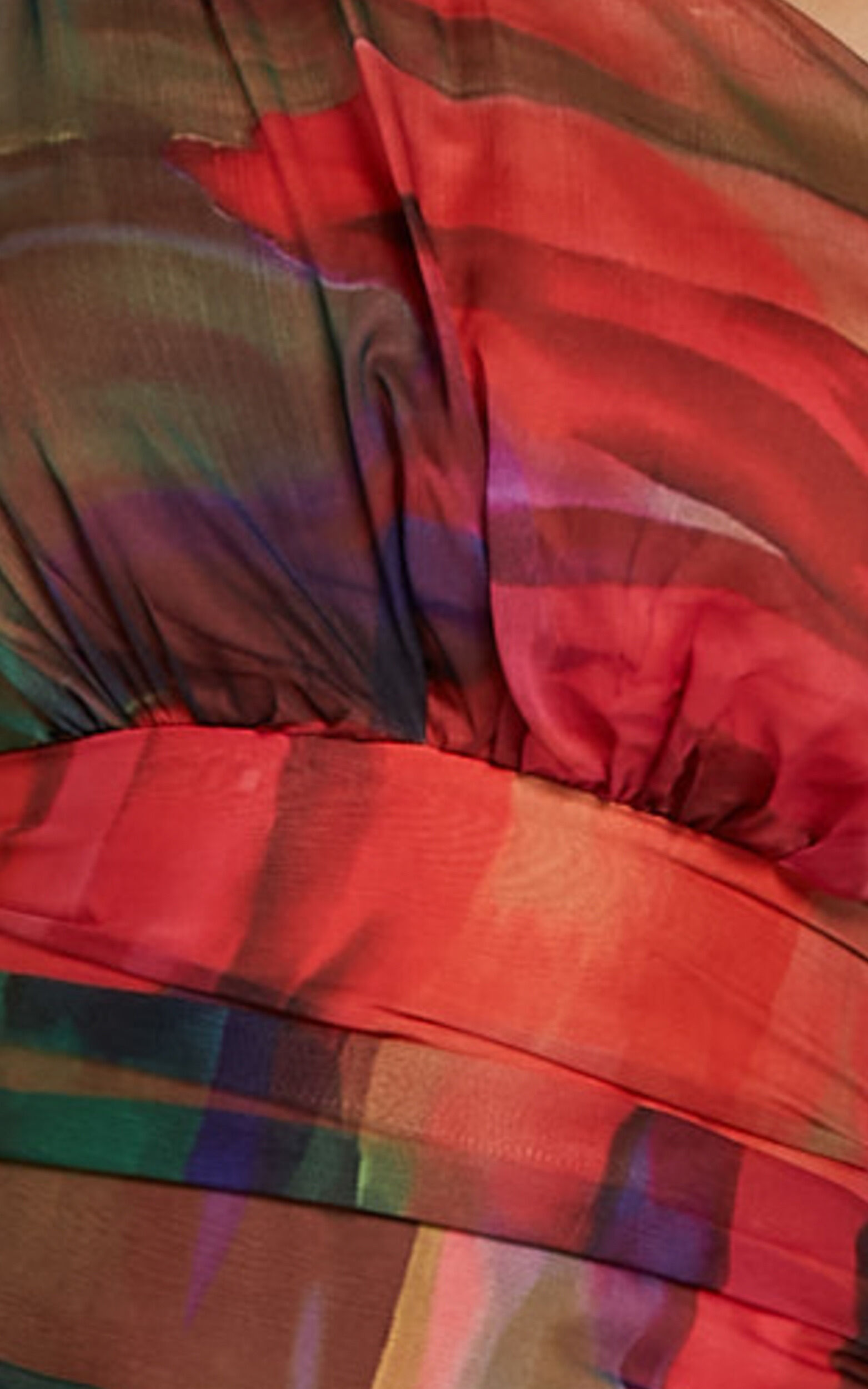 Chelsea Midi Dress - One Shoulder Tie Strap Layered Dress in Print