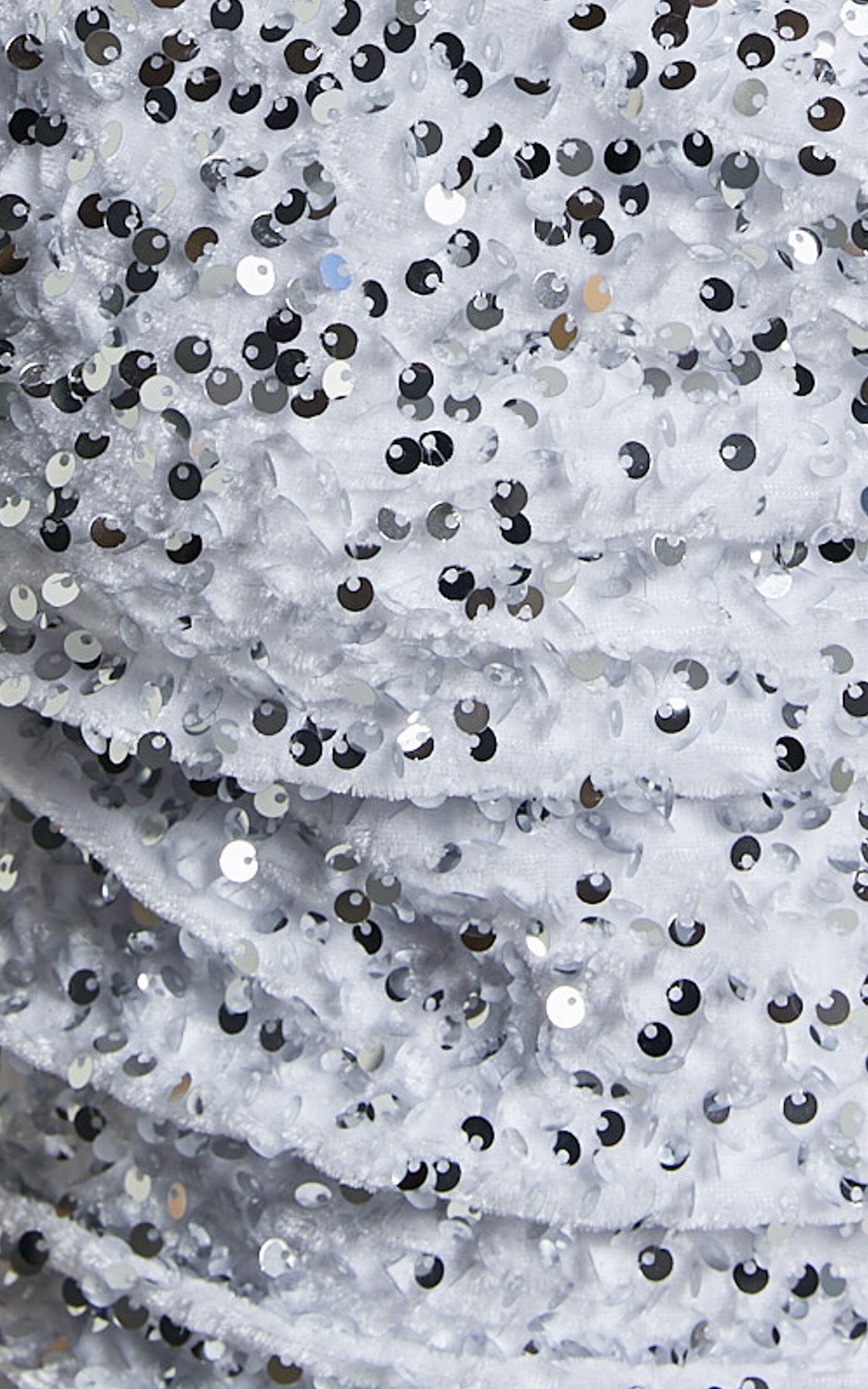 Chantell Mini Dress - Cowl Neck Low Back Sequin Cami Dress in Silver