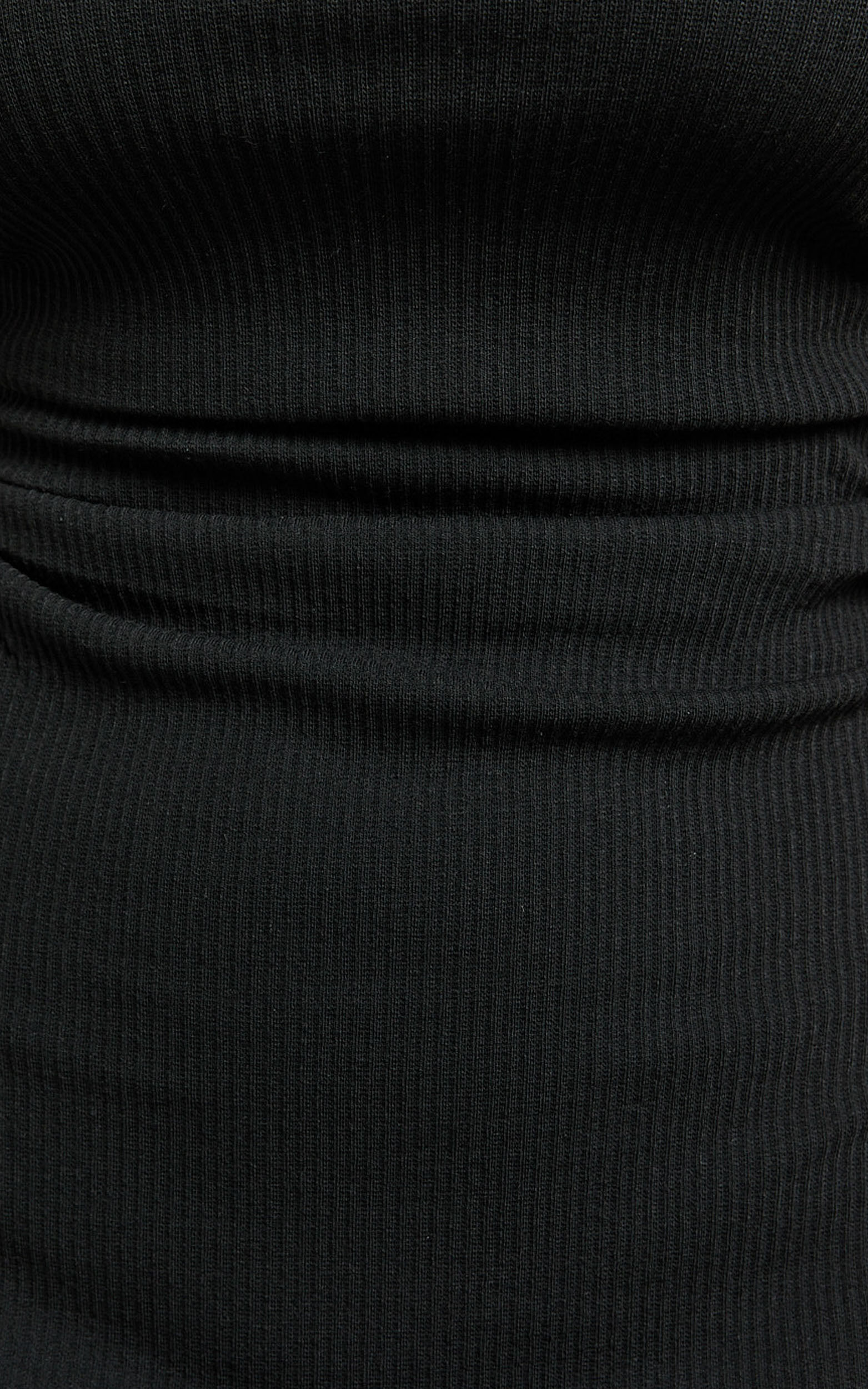 Sarina Midi Dress - Ribbed Scoop Neck Dress in Black