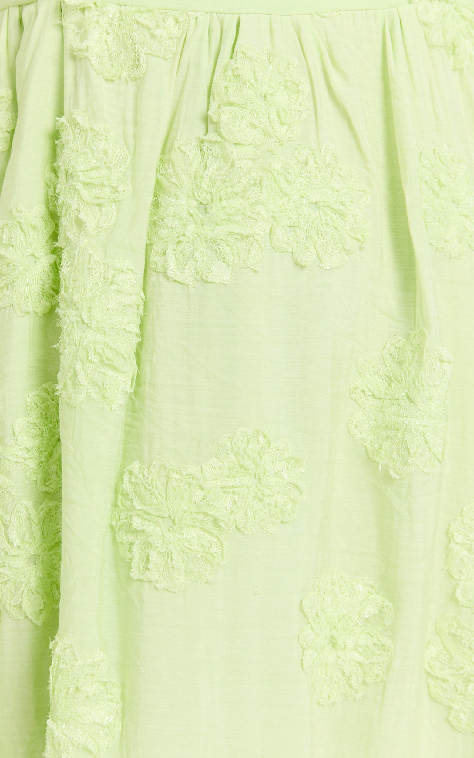 Claya Mini Dress - Sleeveless Straight Neckline Floral Detail Dress in Lime