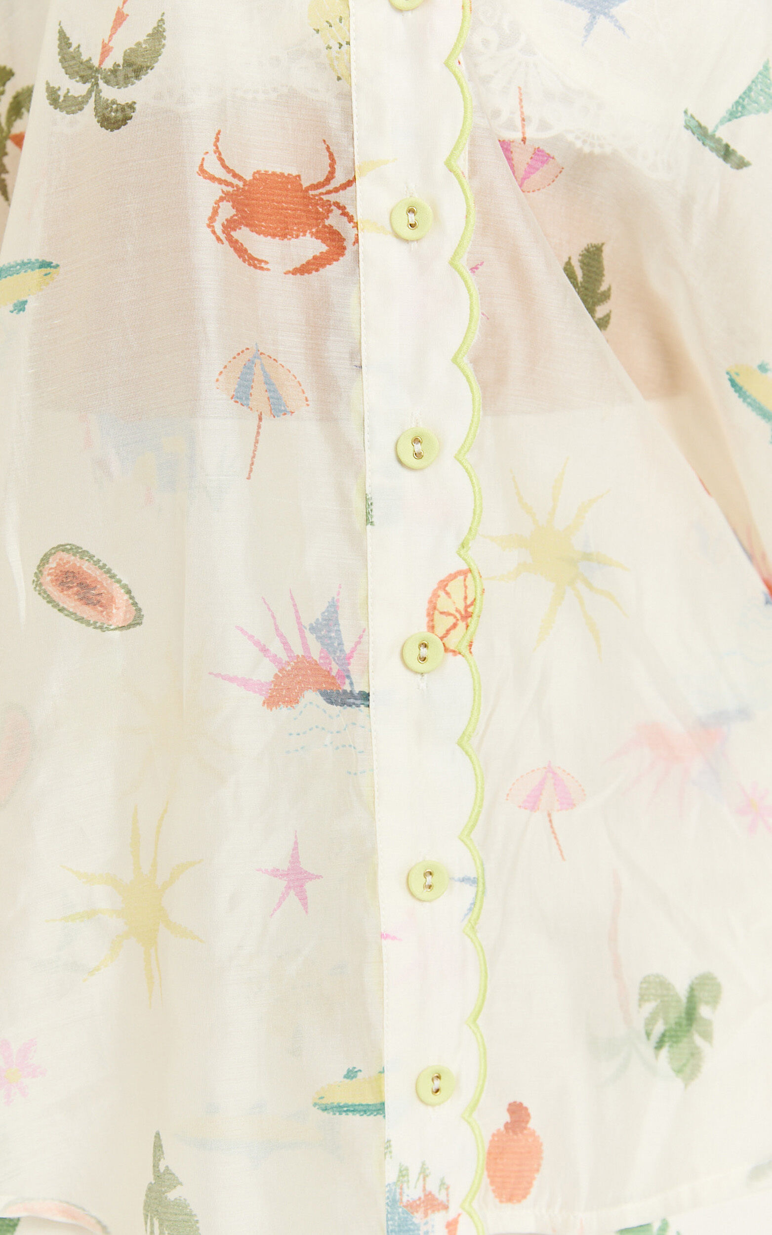 Amalie The Label - Malia Full Sleeve Button Front Blouse in Tropical Oasis Print