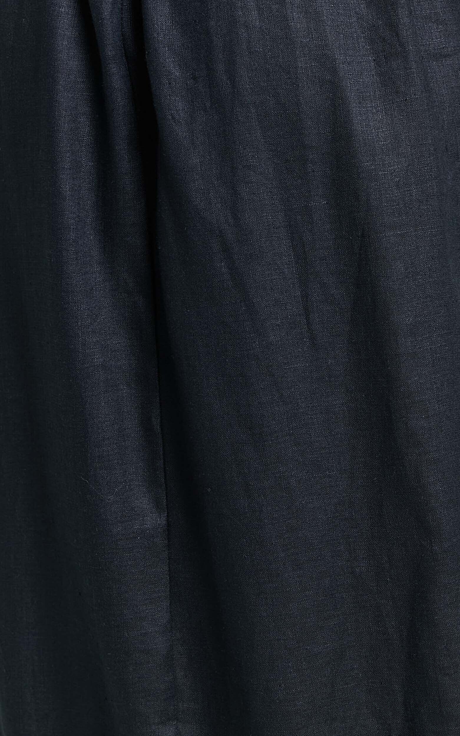 Amalie The Label - Shepard Linen Blend Halter Neck Maxi Dress in Black