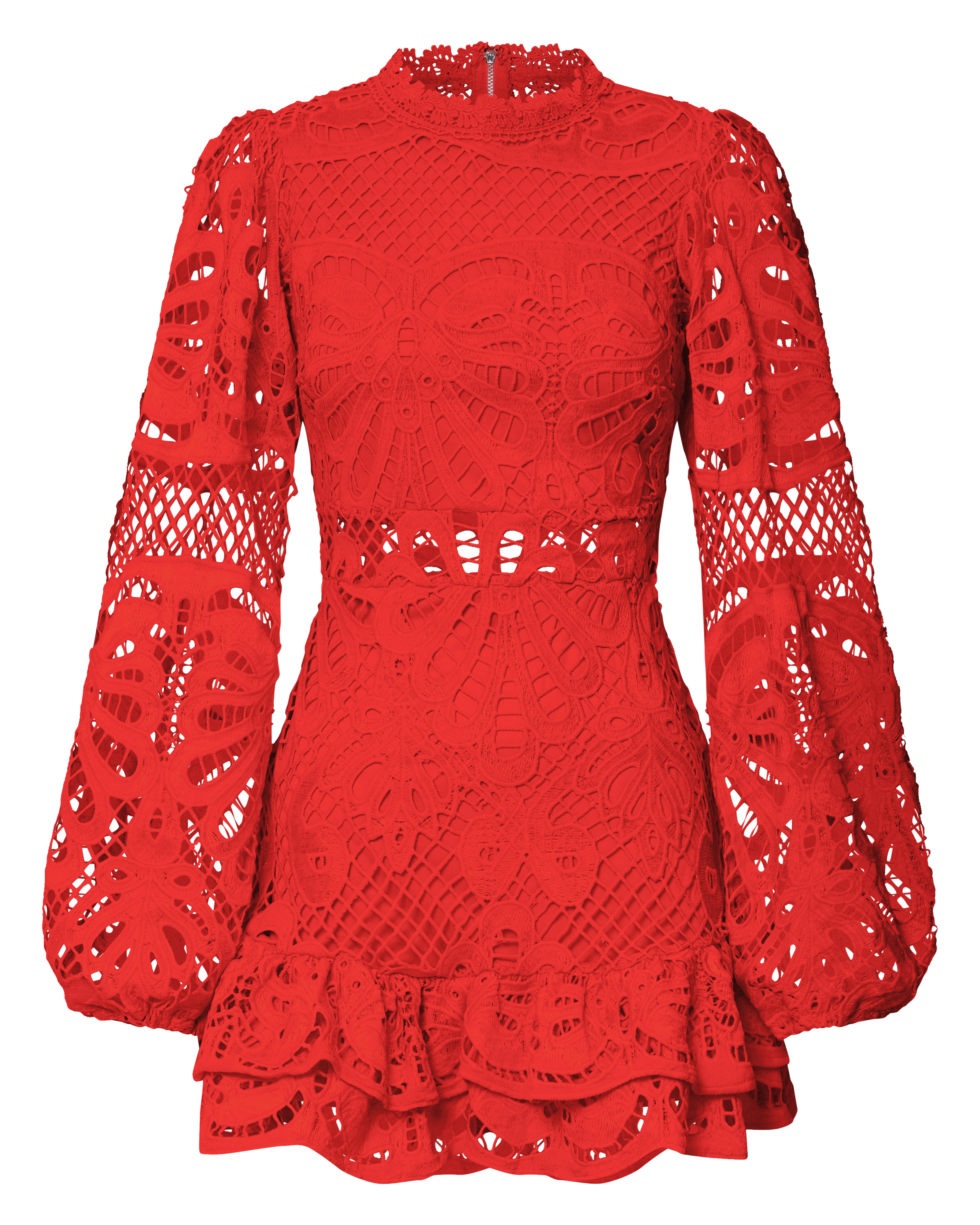 Kiss Me Now Mini Dress - Long Puff Sleeve Dress in Red Floral