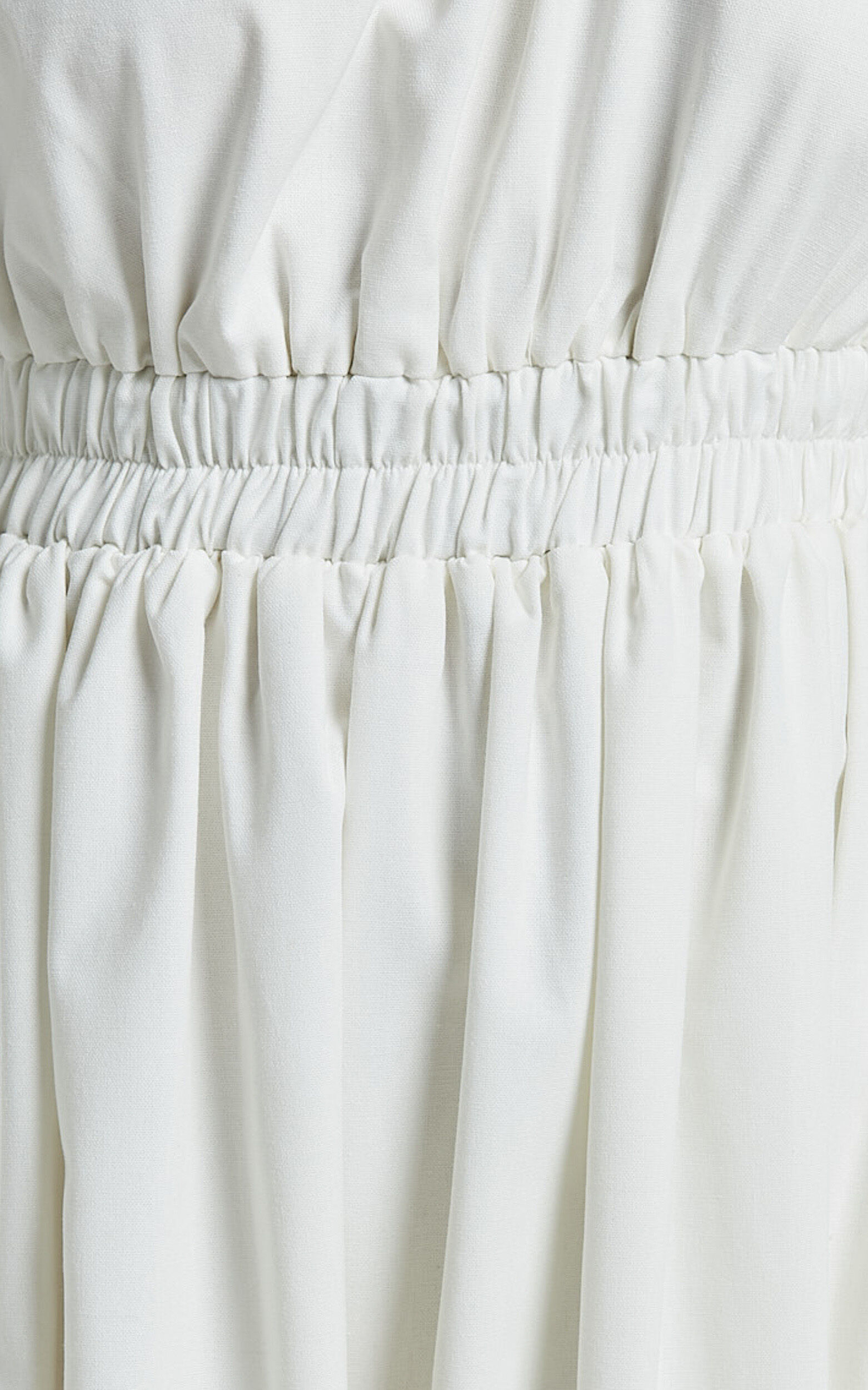 Alby Midi Dress - One Shoulder Bow Dress With Elasticated Waist in White