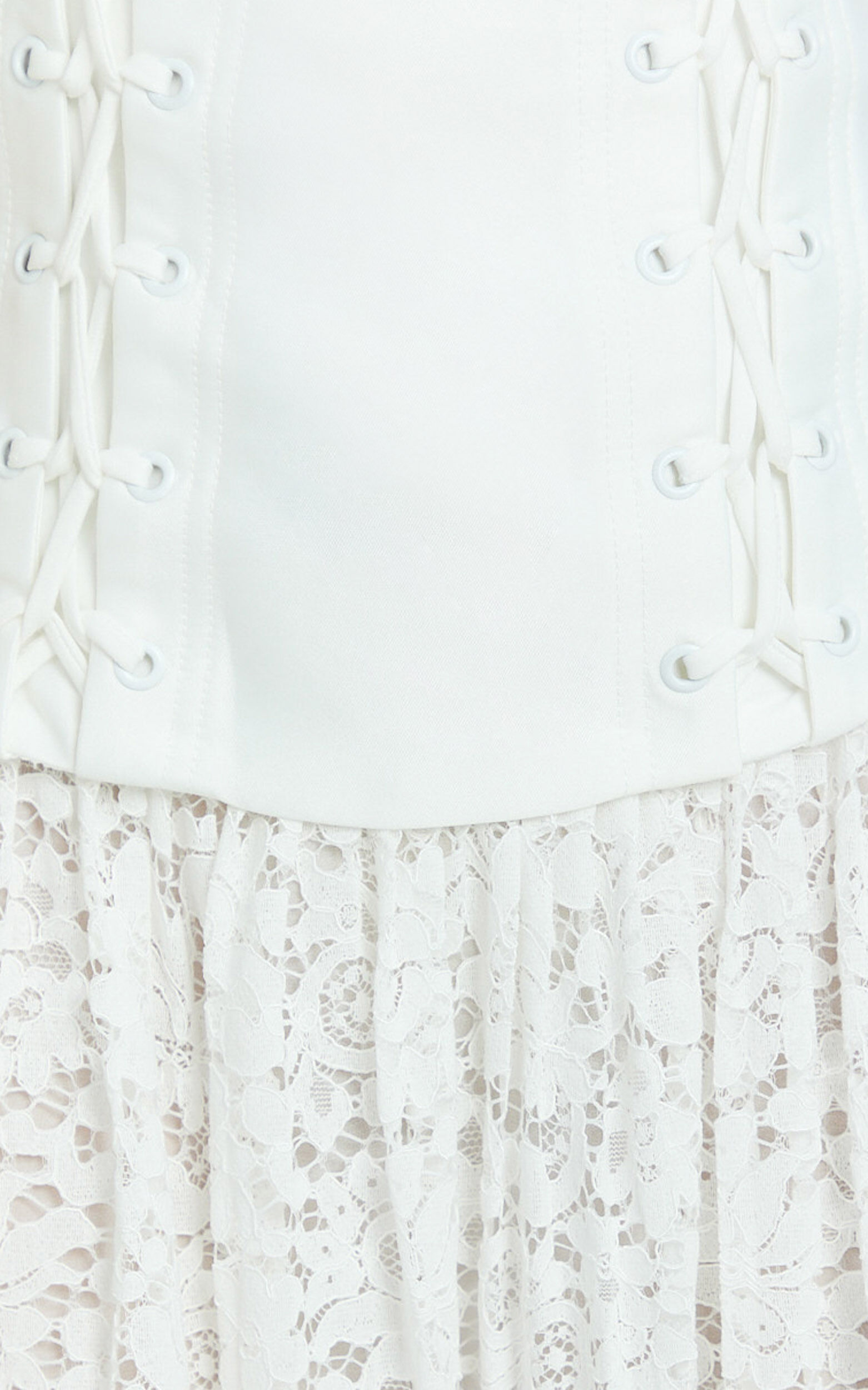 Emerie Mini Dress - Strapless Drop Waist Pleated Dress in Cream