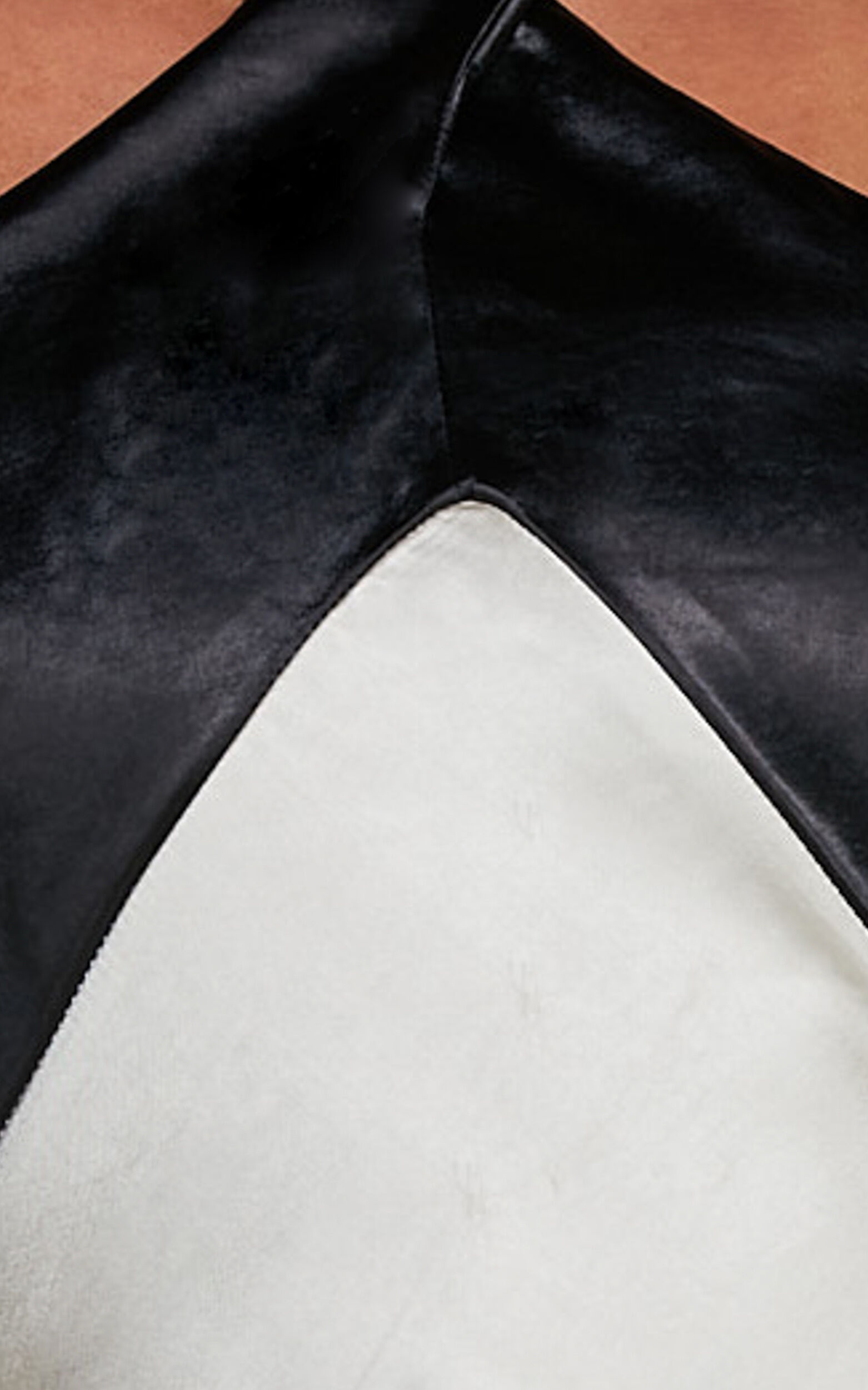 Trixie Midi Dress - Halter Neck Contrast Satin Slip Dress in Ivory