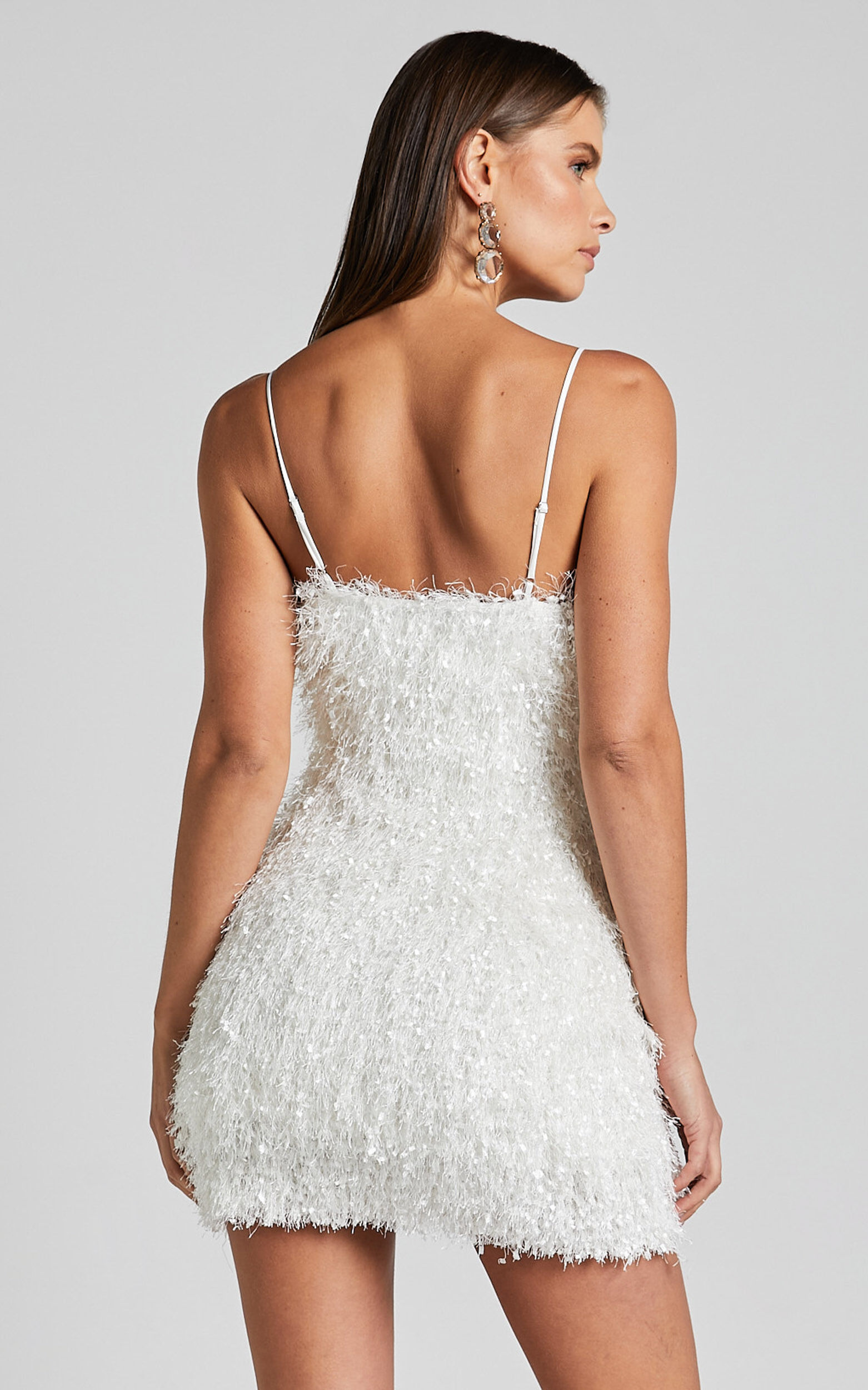 Reis Mini Dress - Textured Strapless Bodycon in White
