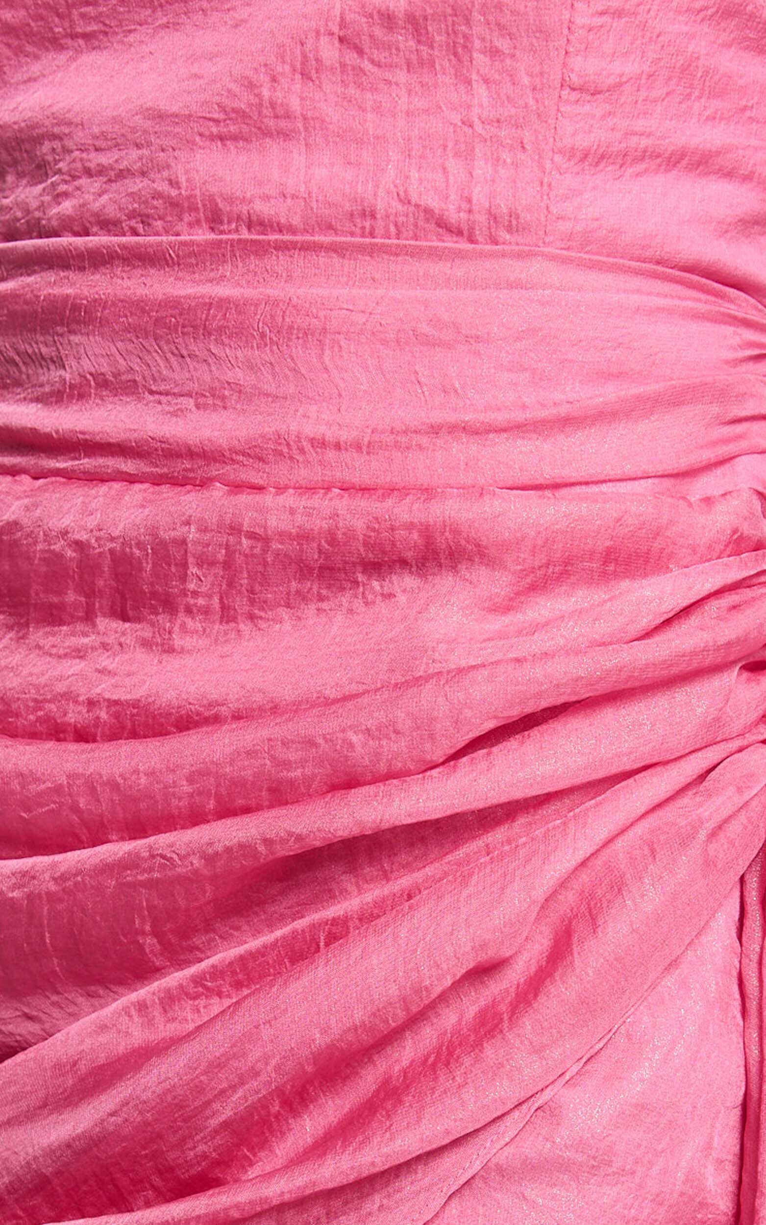 Julie Mini Dress - Strapless Wrap Dress in Pink