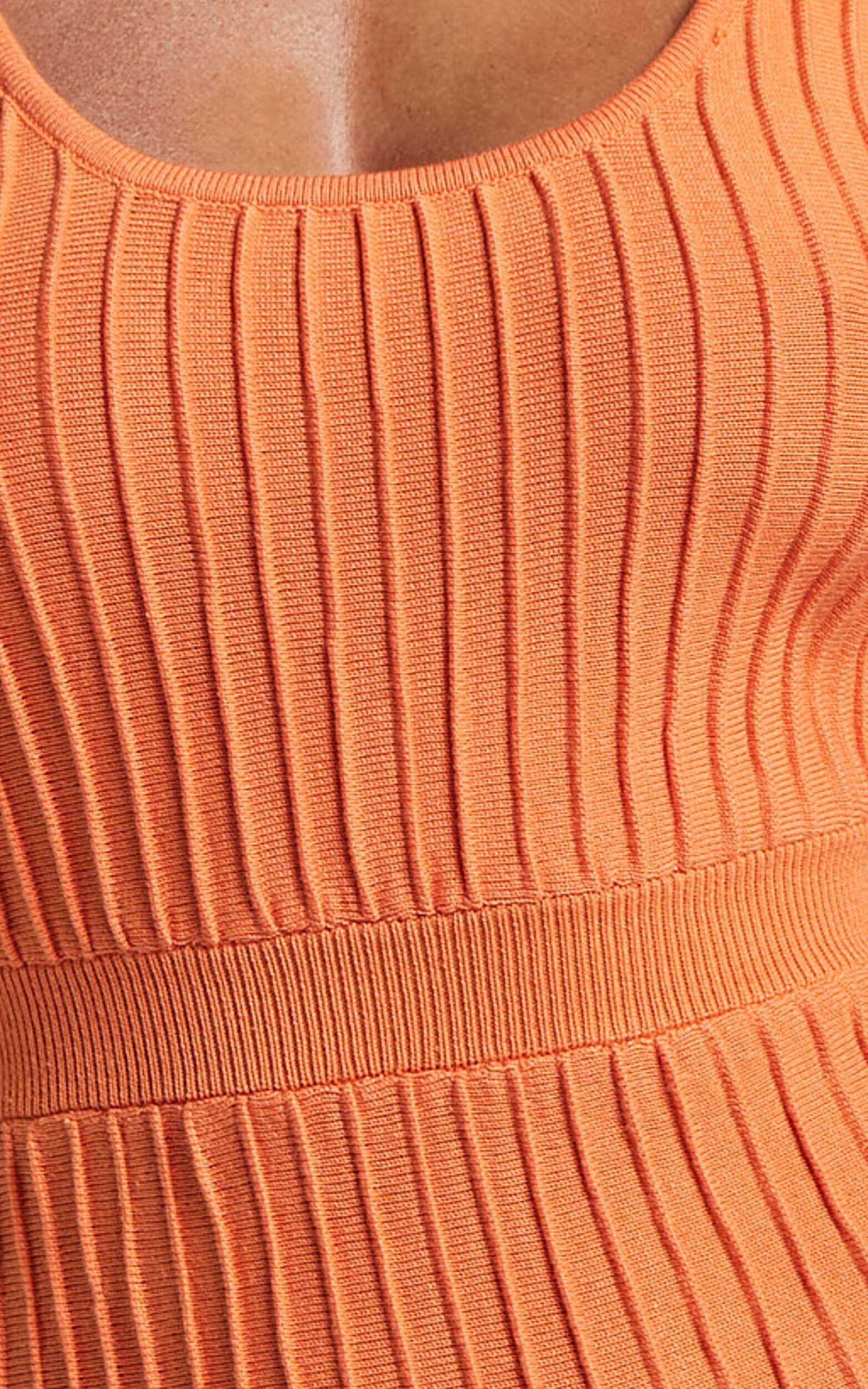 Saoirse Maxi Dress - Square Neck Strappy Knit Dress in Mango