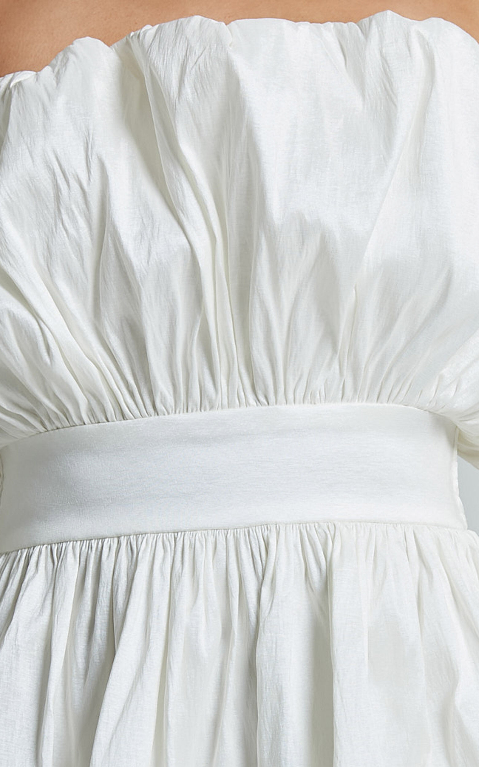 Austine Mini Dress - Strapless A Line Dress in Oyster