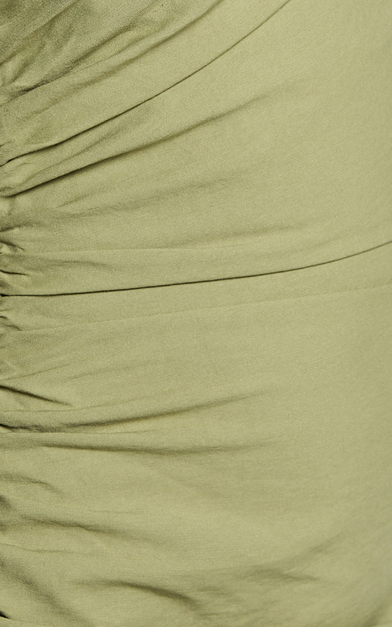 Arnie Midi Dress - One Shoulder Side Split Dress in Matcha Green