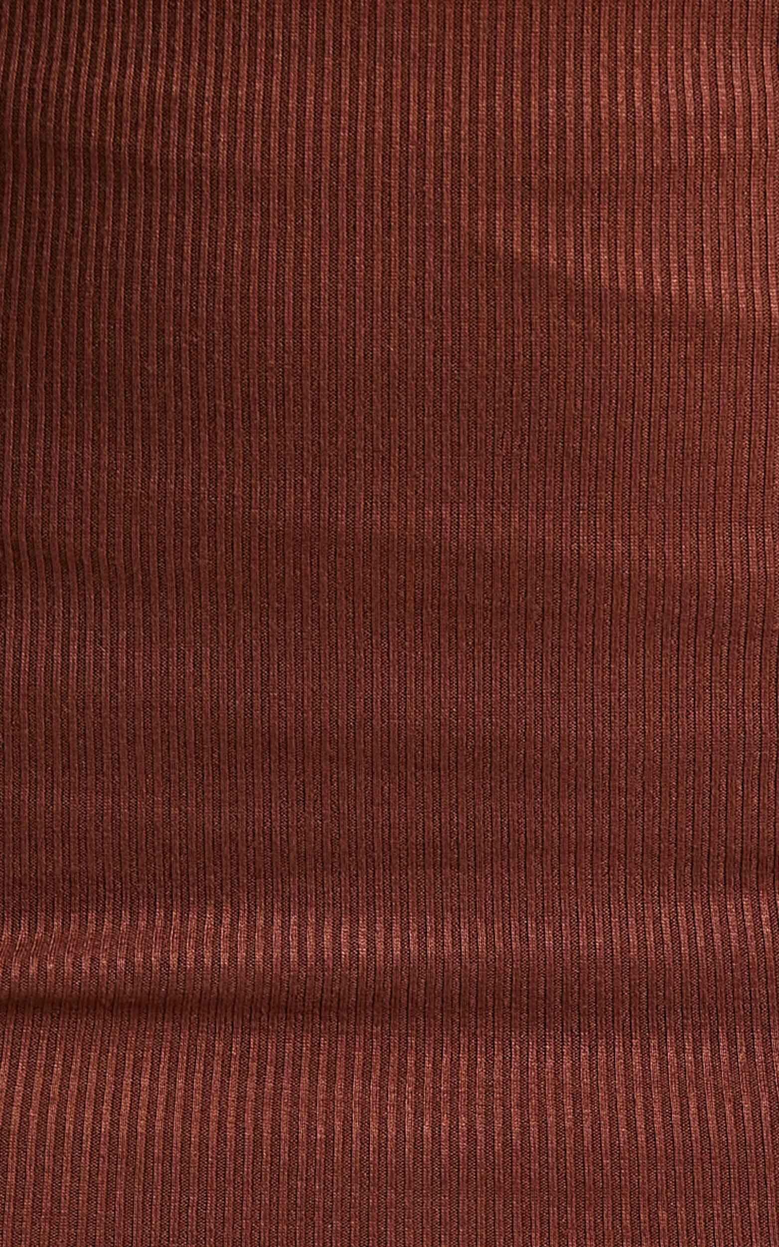 Brittah Mini Dress - Long Sleeve Dress in Chocolate