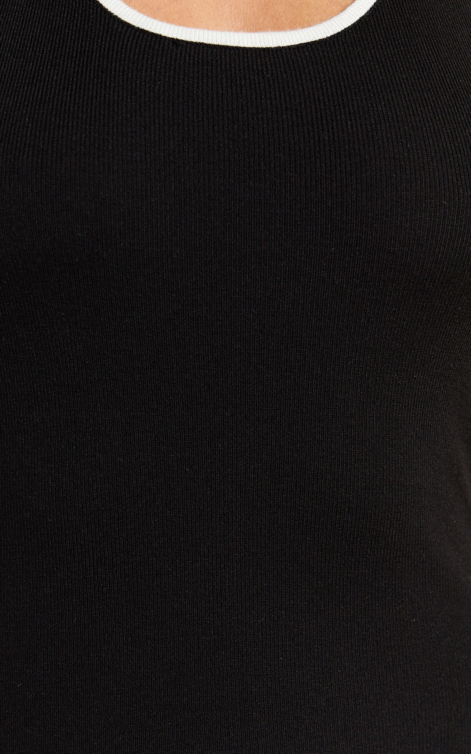 Vinny Midi Dress - Scoop Neck Bodycon Dress in Black