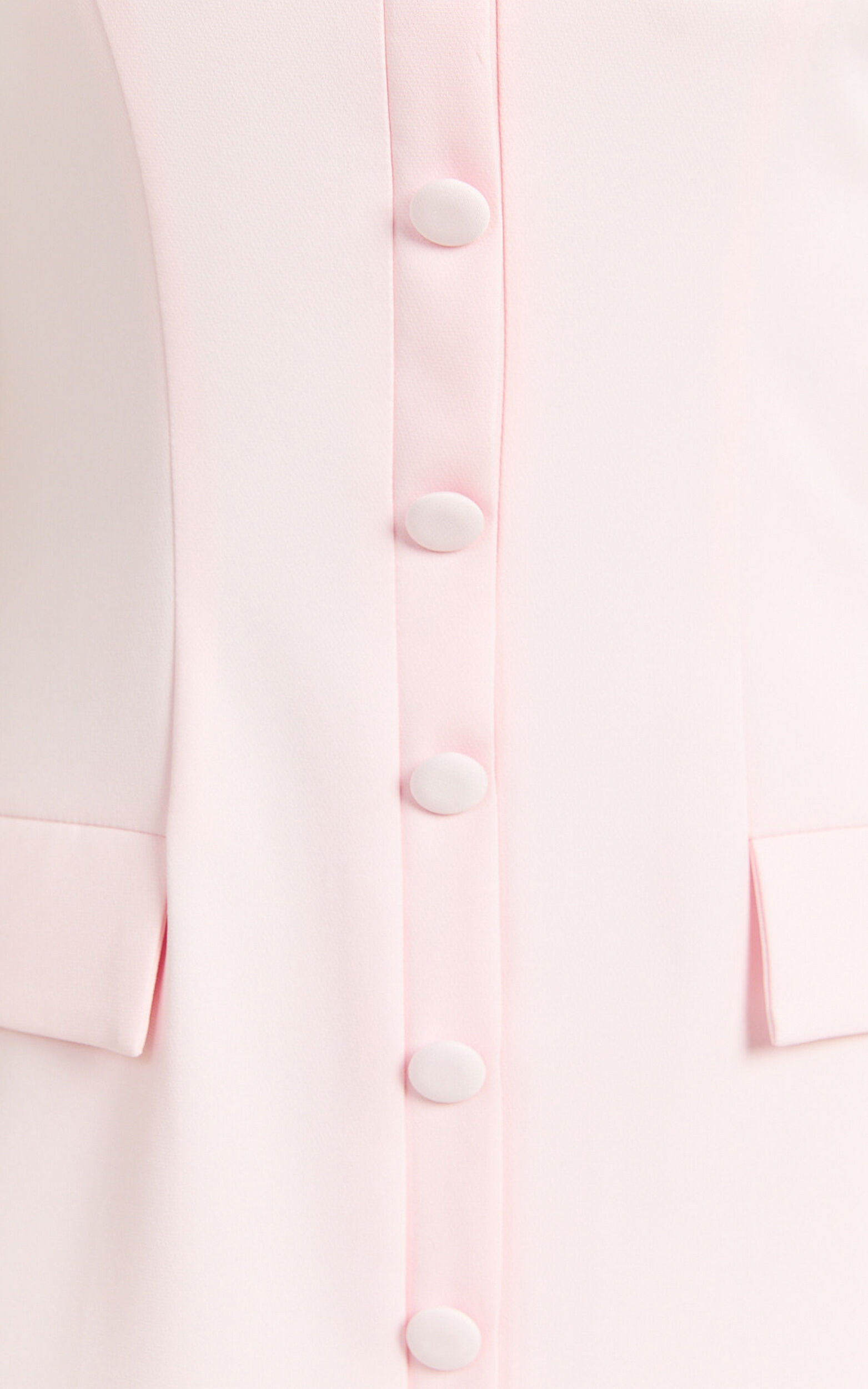 Liesie Mini Dress - Button Front V Neck Dress in Pink