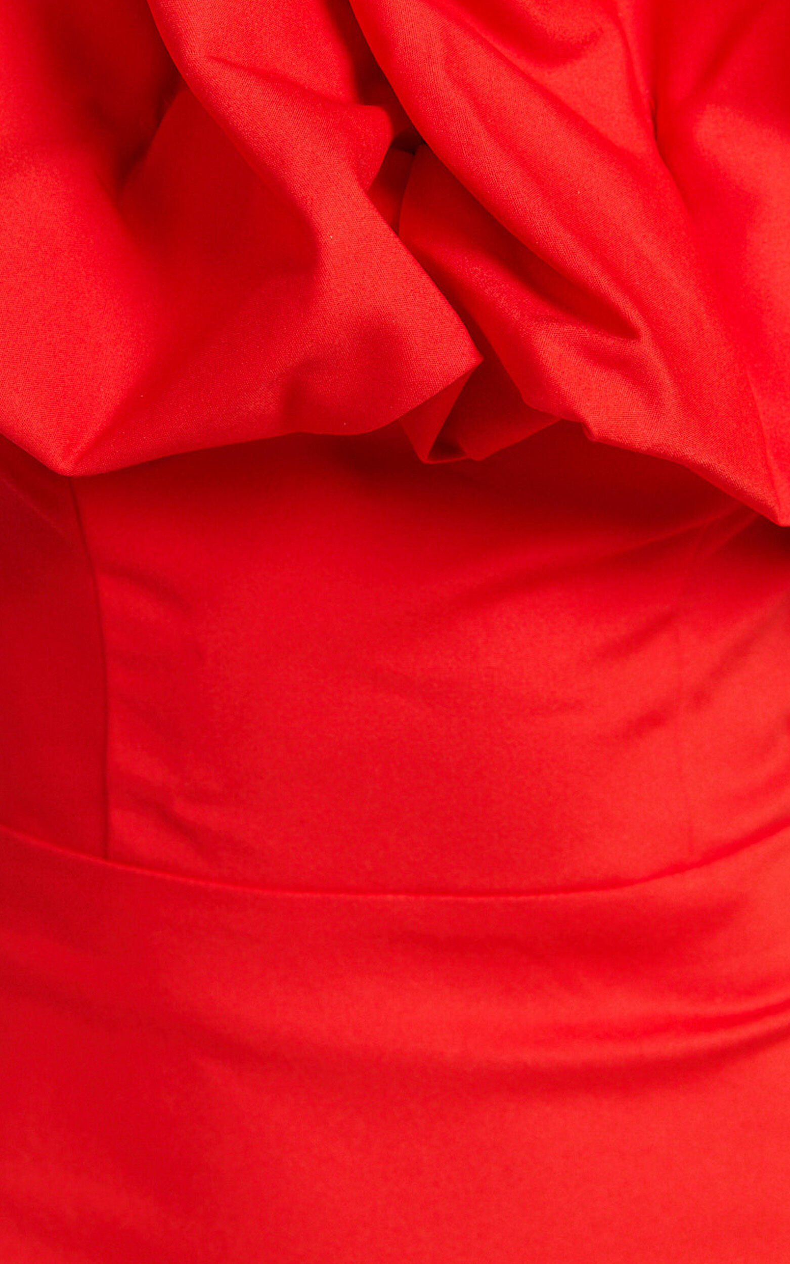 Coraline Mini Dress - Ruffle Off Shoulder Fitted Dress in Red