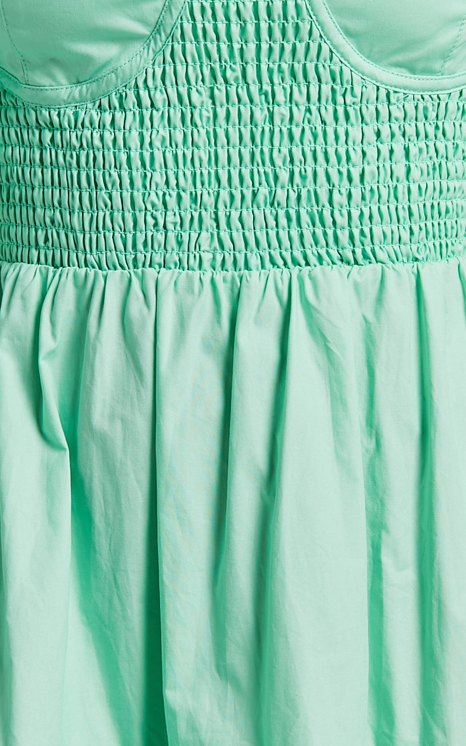 Rhiza Mini Dress - Sweetheart Puff Sleeve Flare Dress in Mint