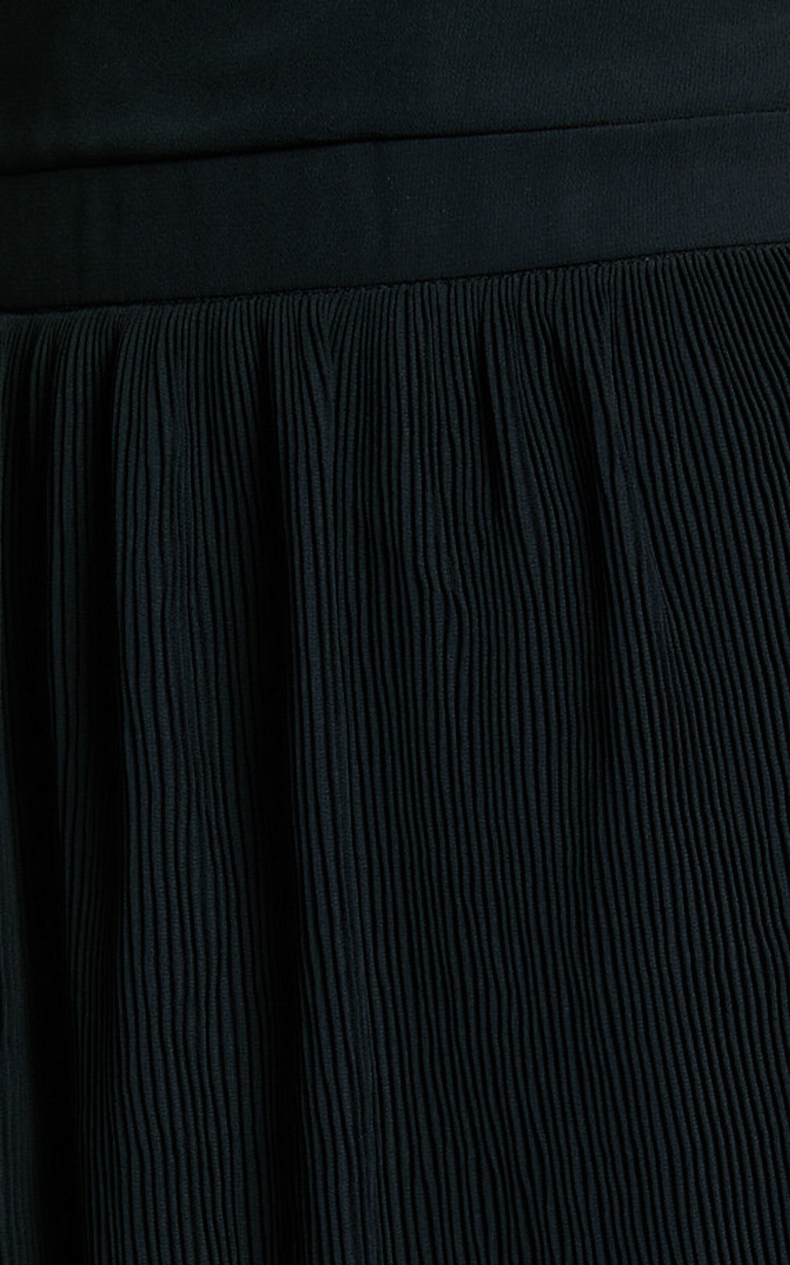 Nina Midi Dress - Bustier Frill Detail Dress in Black