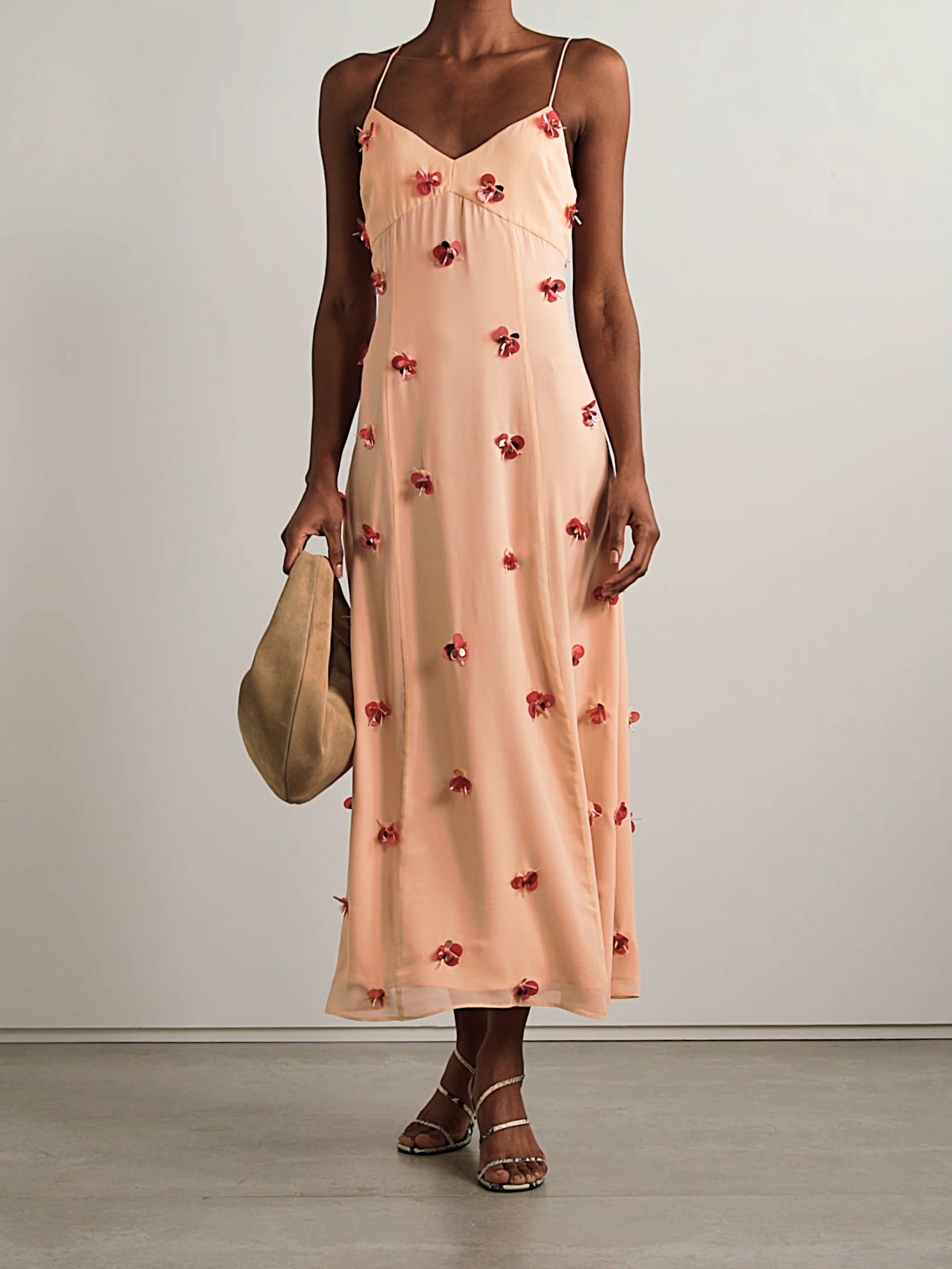 Eve embellished silk-chiffon midi dress