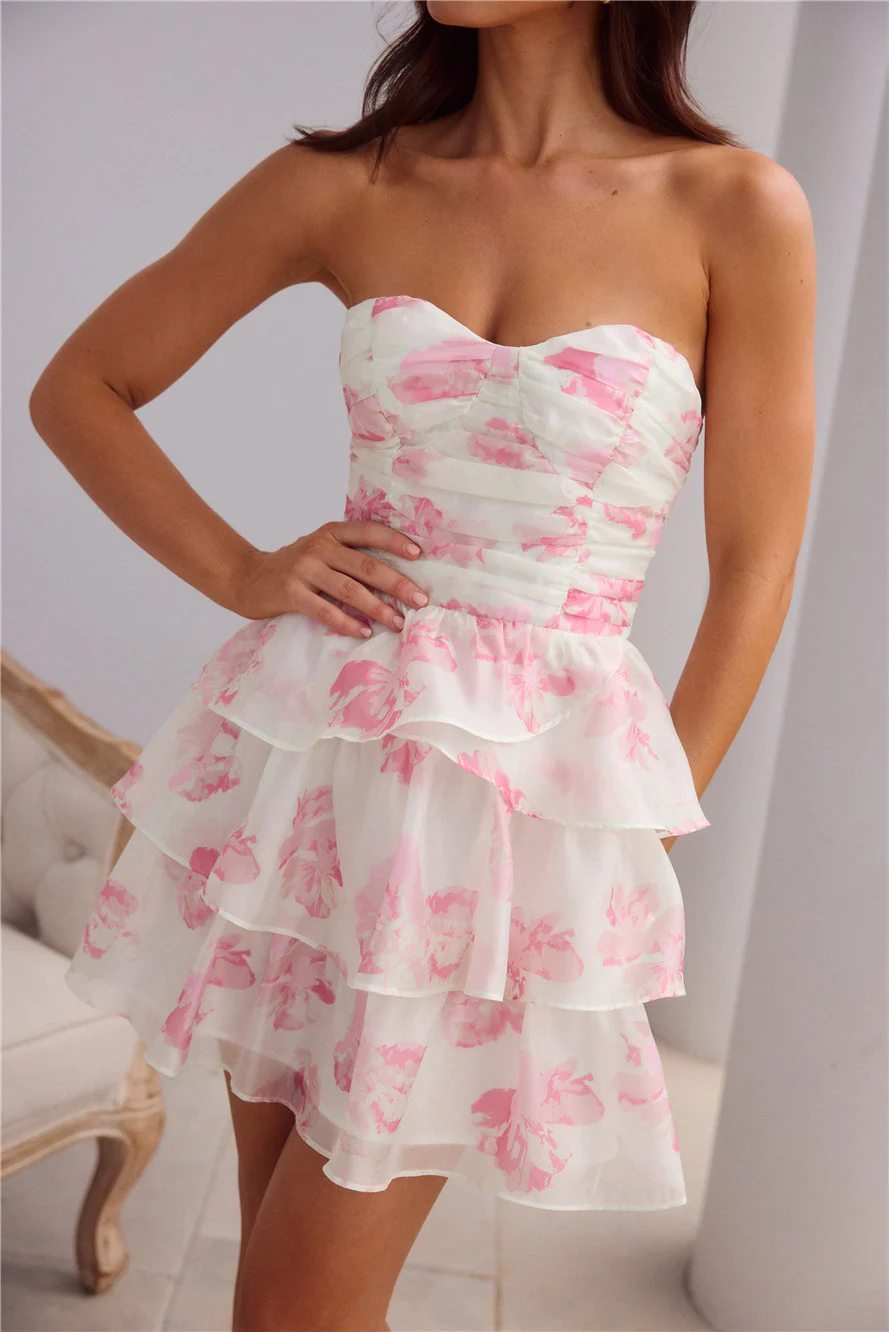 Sunlit Serendipity Strapless Mini Dress Floral